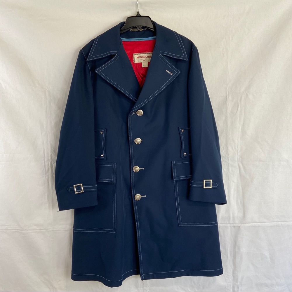 McGregor Men’s Navy Blue Trench Coat Fully Lined